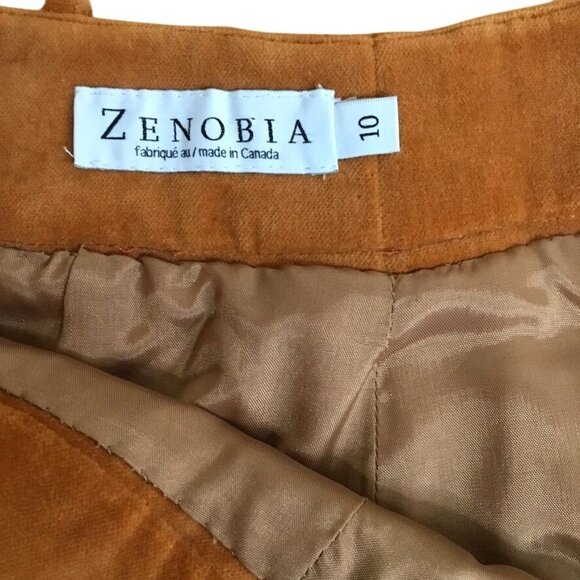 Zenobia Burnt Orange Velvet High Rise 8 Lined Luxury Cotton Blend Pant Trouser - Picture 12 of 12